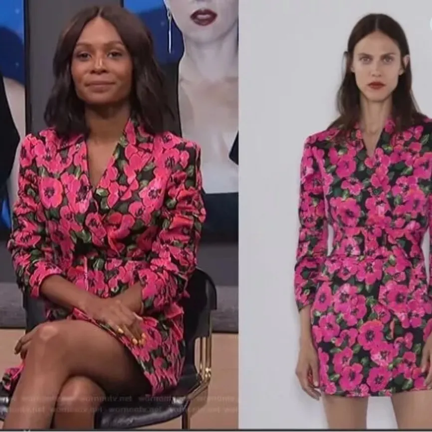 Zara Women Floral Print Dress Blazer 3137/029 Blogger Fav Size small no … - Image 4