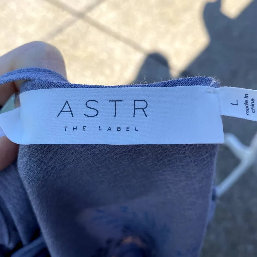 ASTR Gwyn Maxi Wrap Dress Blue Floral Women's Large ACDR94222 - Image 12