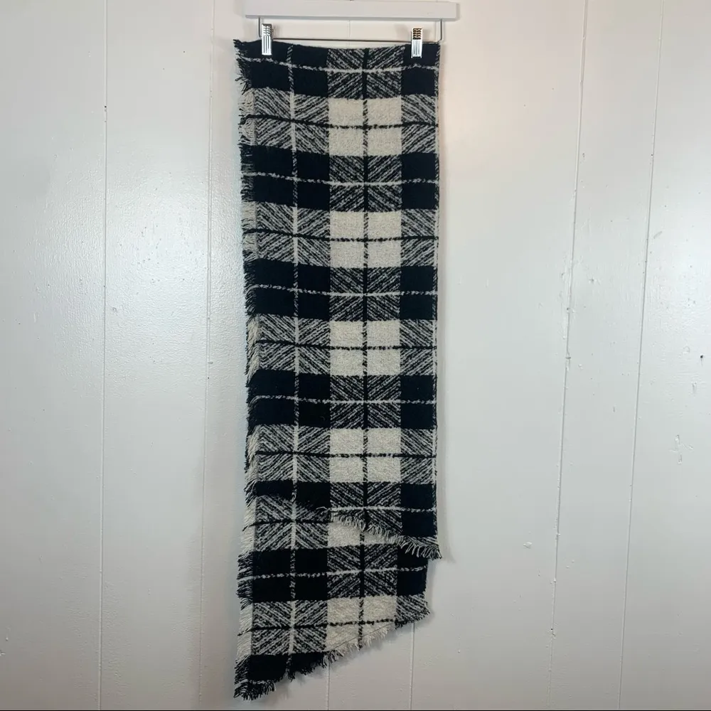 American Eagle New Plaid Check Gingham Oversized Scarf Wrap Shawl Blanket Fringe - Image 2