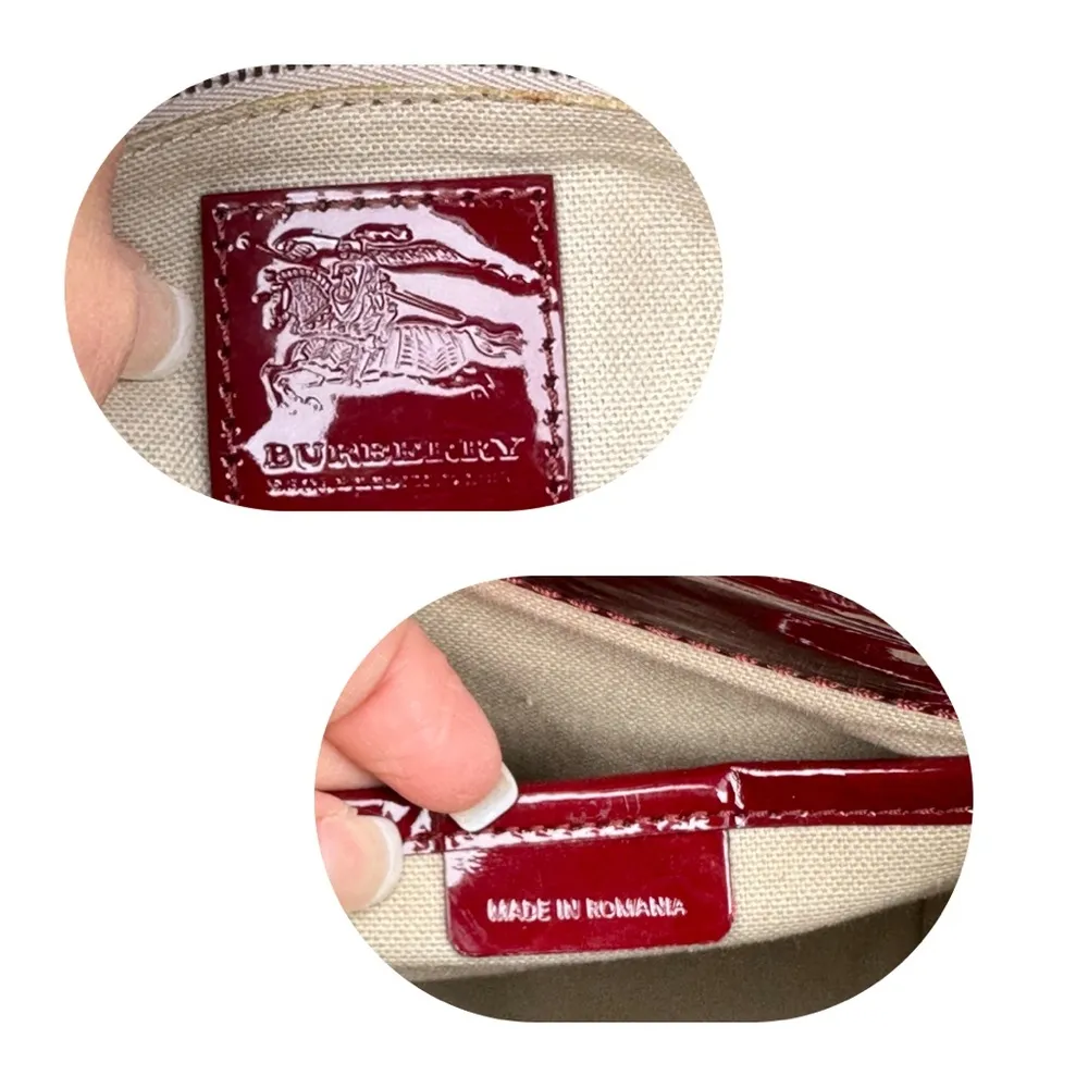 BURBERRY Nova Check Heart Print Pilgrim Satchel Berry - Image 14