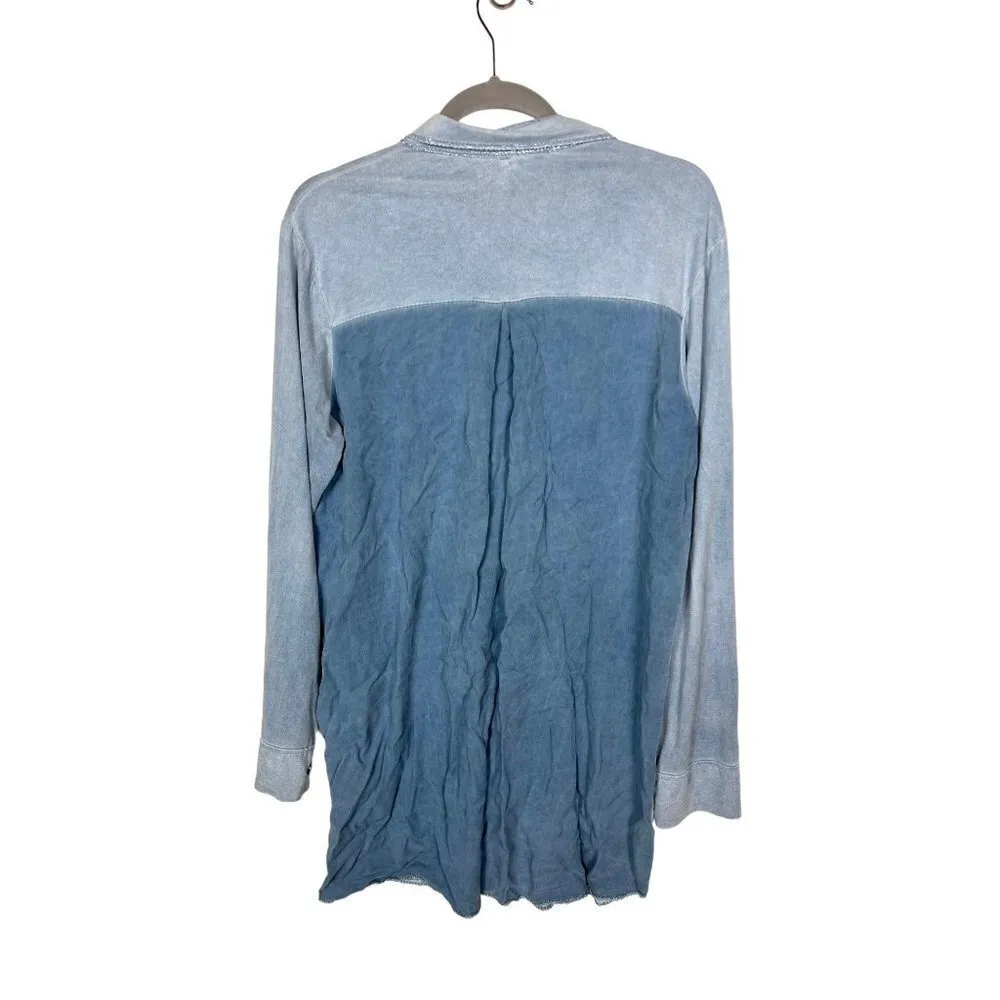 Scandal button up‎ top Blue Size M - Image 6