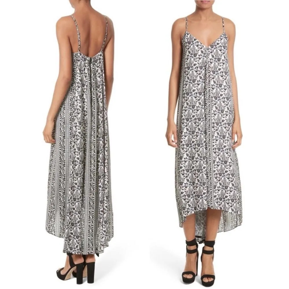 Alice + Olivia Rowley Midi Dress Black & White Boho Print Loose Fit Size Small - Image 6