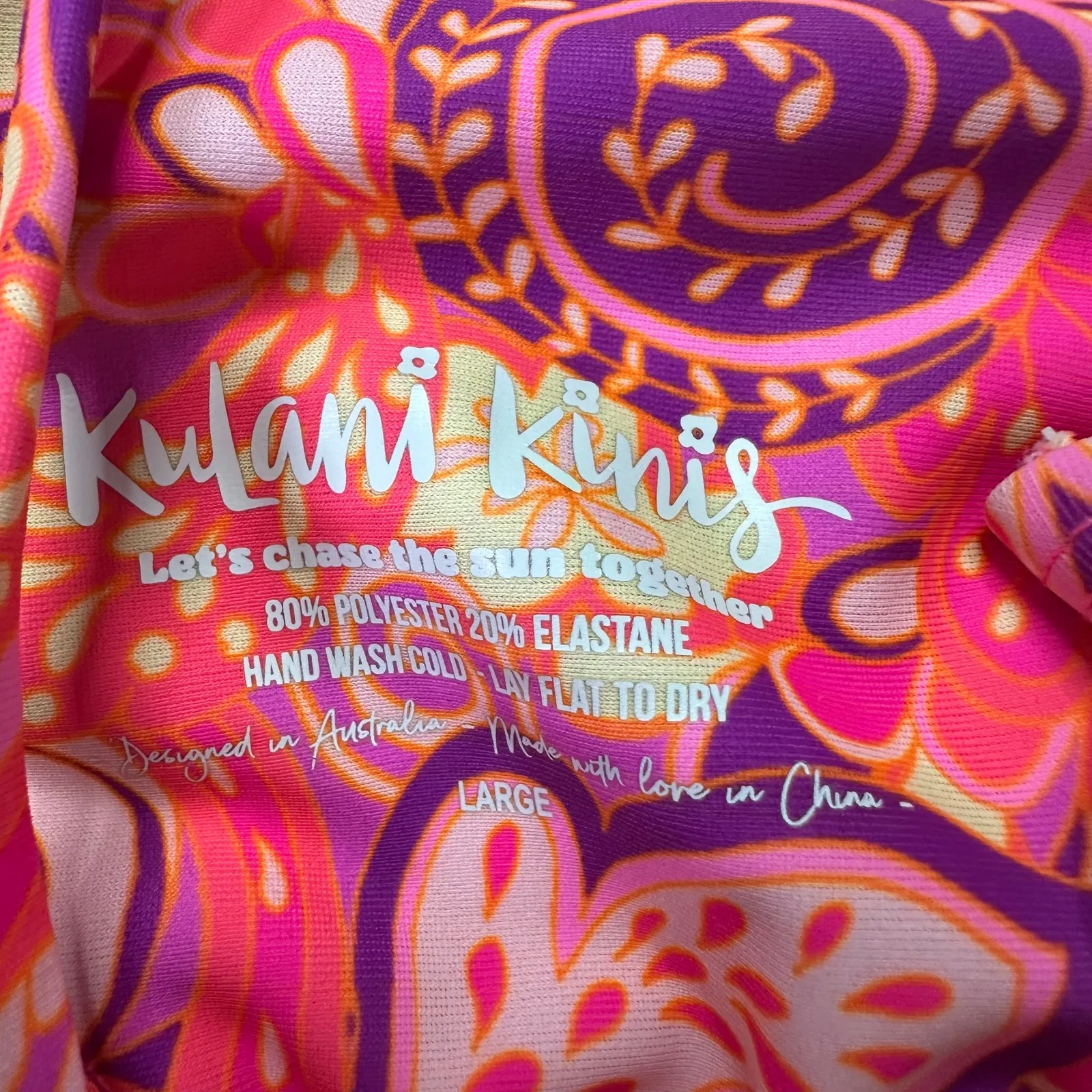 Kulani Kinis Strawberry Swirl Bikini Set Size Large Bralette Top Retro Y bottom - Image 3