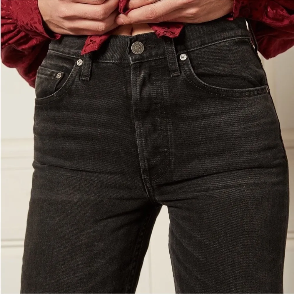 Boyish Jeans The Tommy Straight Leg Sz 25 Black Stone Wash Button Fly Crop - Image 3