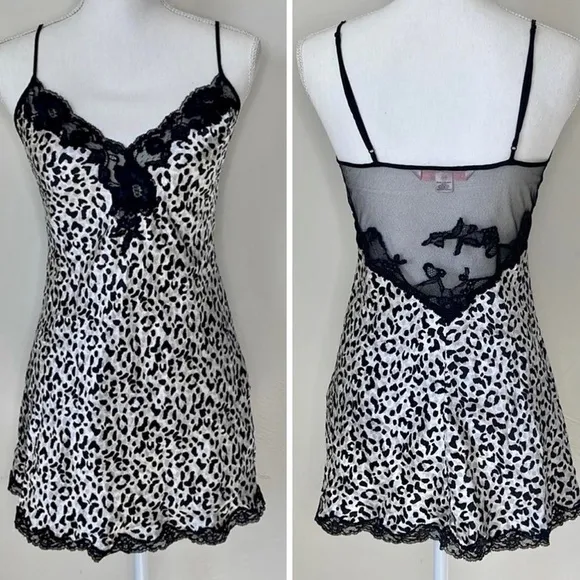 Y2K Victoria’s Secret Leopard Silk Slip - Image 2