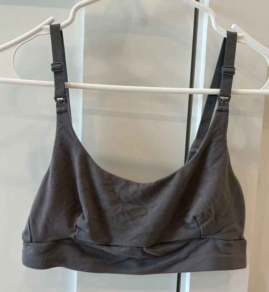 Quince Charcoal/Gray Micromodal Wireless Bralette/Lounge Bra size small - Image 1