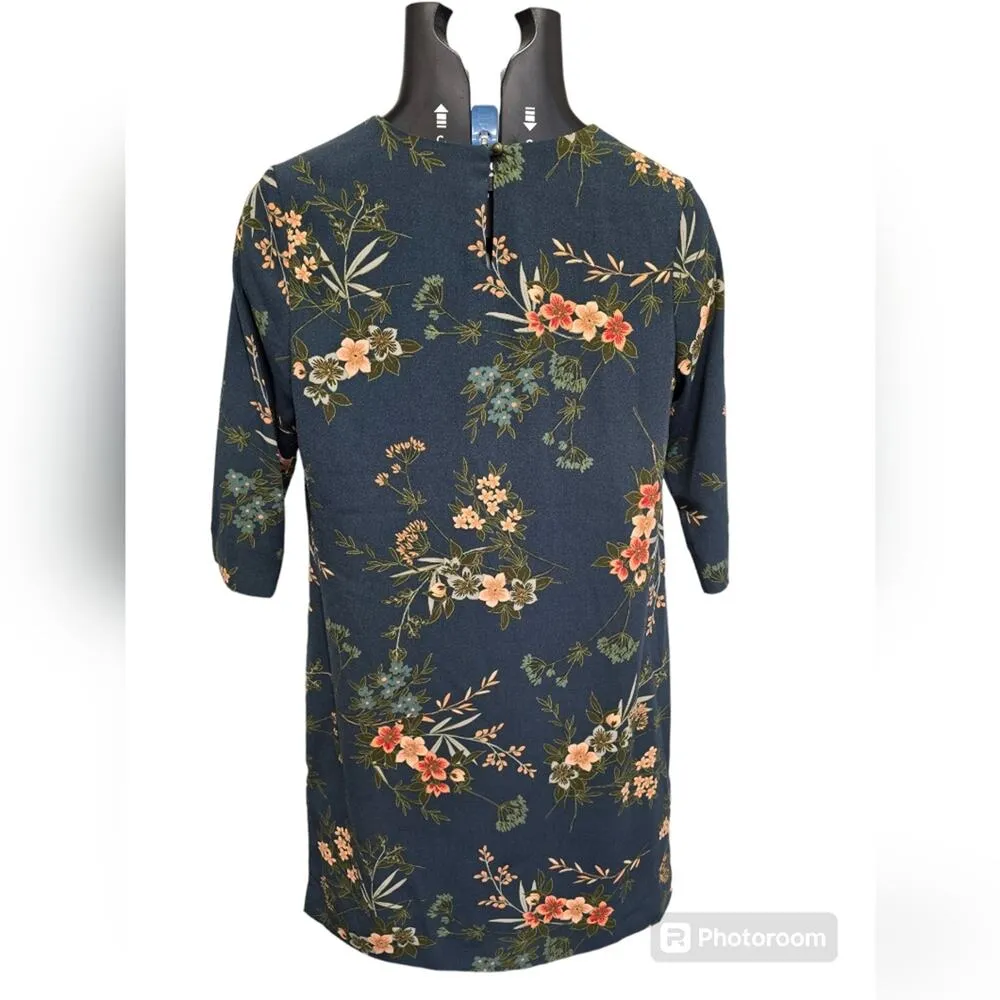 Shift dress by Banana Republic dark teal lined dress, floral, beautiful size 0 - Image 16