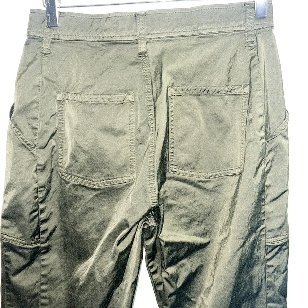 J Brand Olive Green Cotton Blend Satin Cargo Skinny Pants - Image 8