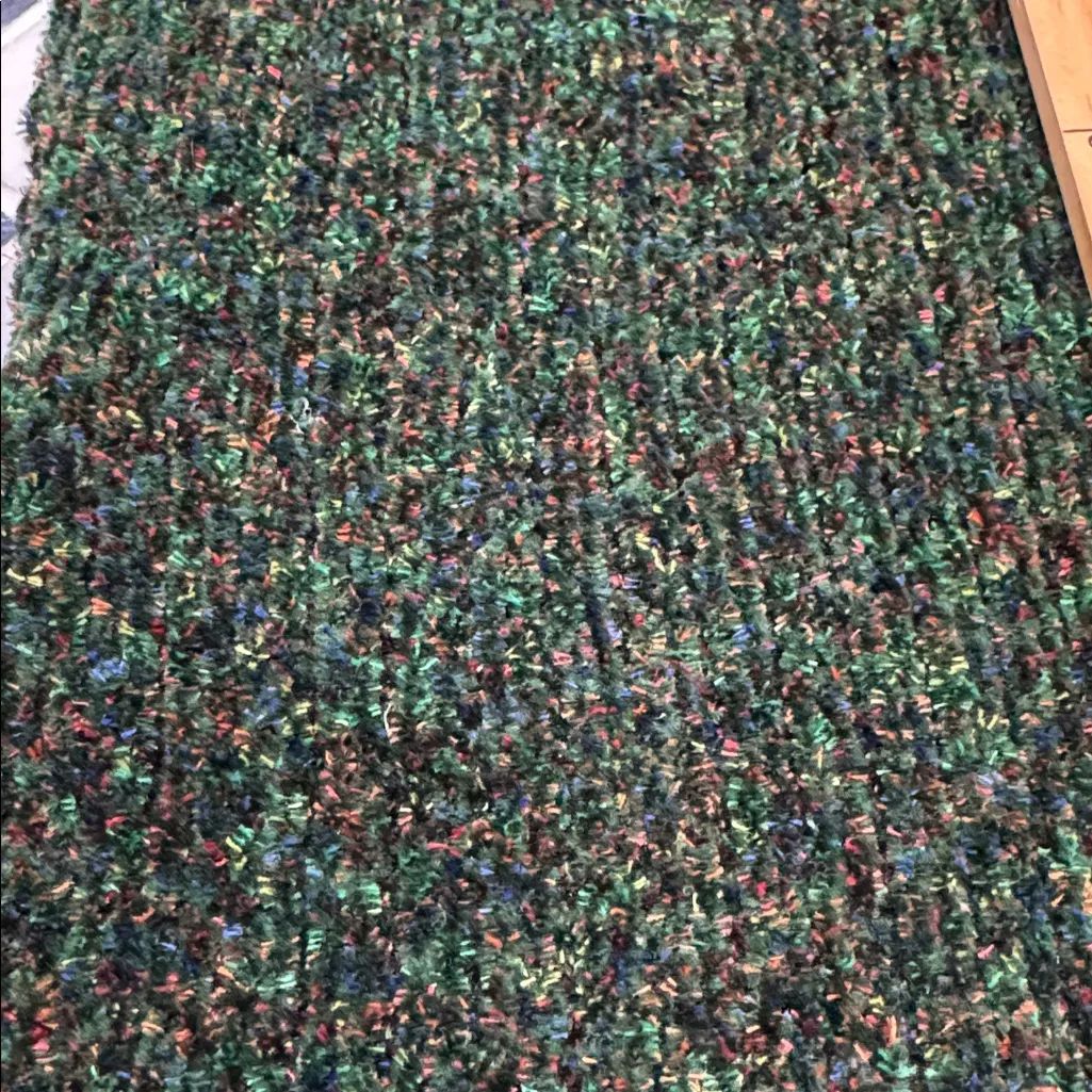 Women's multi Green chenille hand knit scarf. Stunning colors ! 12” by50”. - Image 5