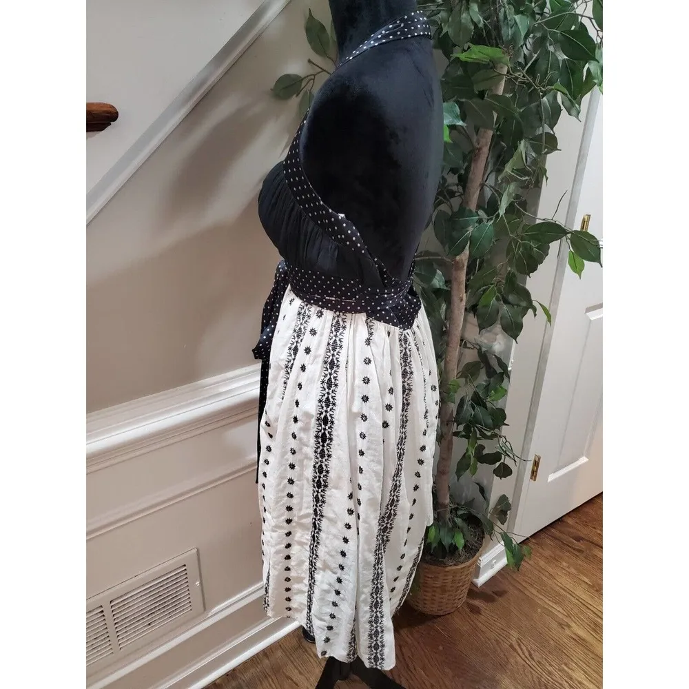 Oc By Oc Womens Black & White Cotton Halter Neck Sleeveless Knee Length Dress 12 - Image 5