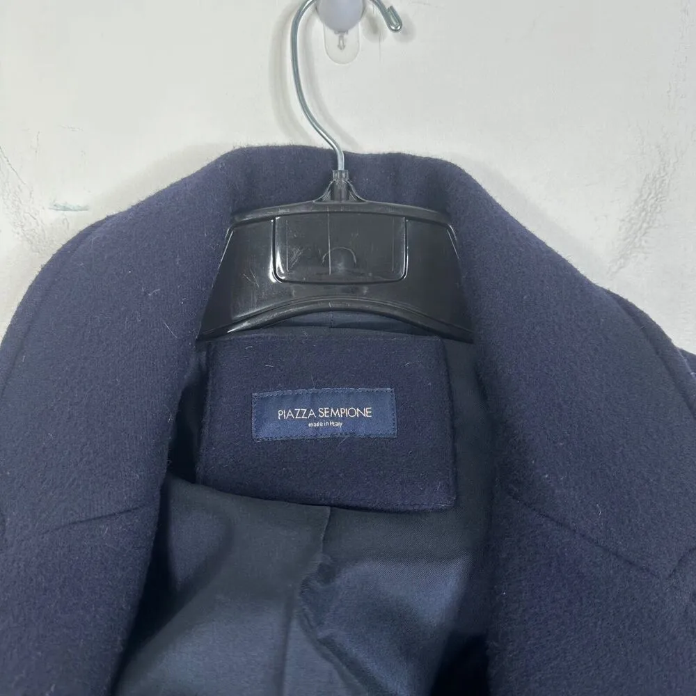 Piazza Sempione Women's Size IT 42/ US 6 Blue Gray Button Front Wool Peacoat - Image 6