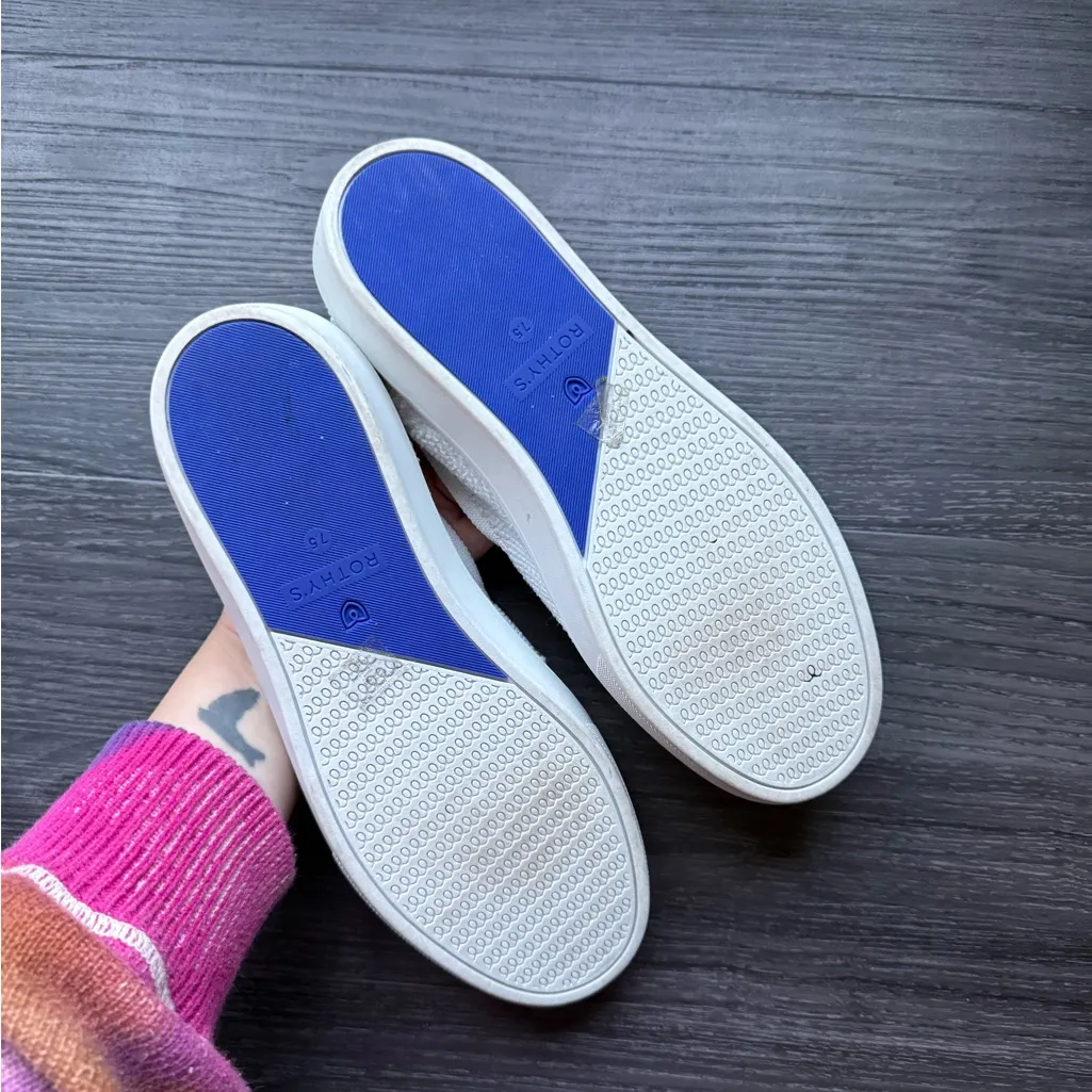 Rothy’s Slip On Sneaker White Terry Cloth - Image 6