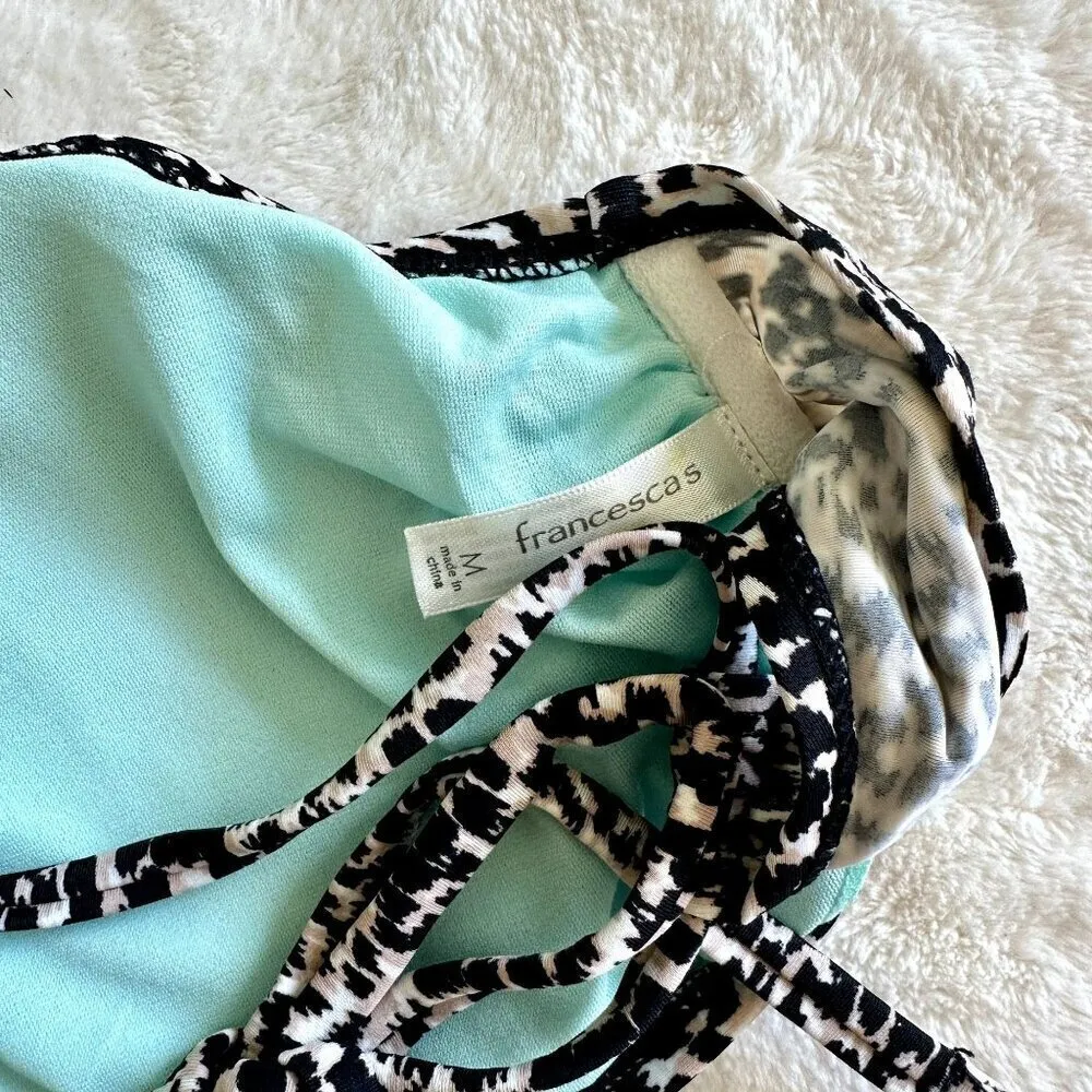 Cheetah Print Padded Halter Swim Top - Image 2