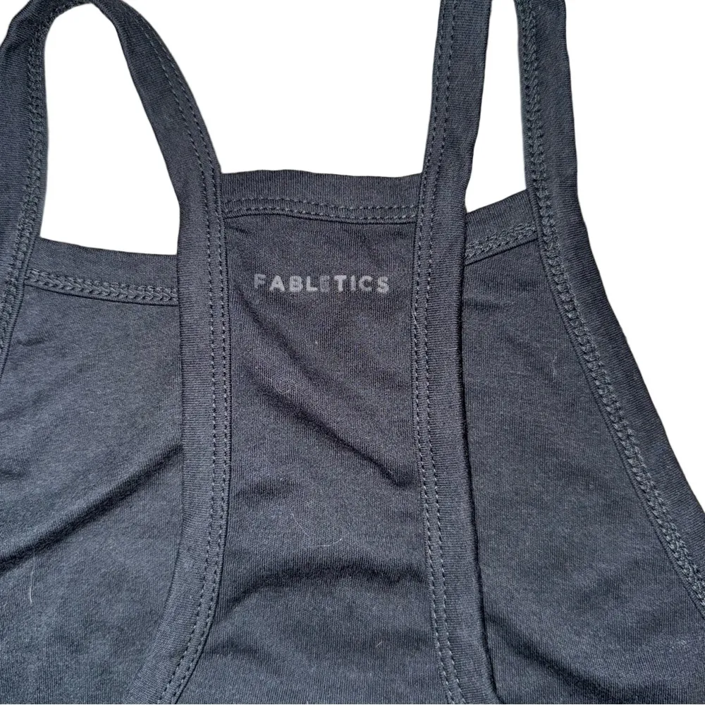 Fabletics Black High Neck Cropped Tank Top Size XL Women’s Soft Anytime Fabric - Image 3