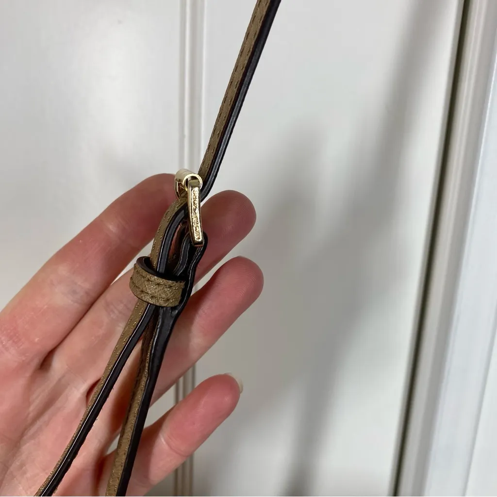 Michael Kors Sandrine‎ Studded Crossbody Purse tan saffiano leather - Image 9