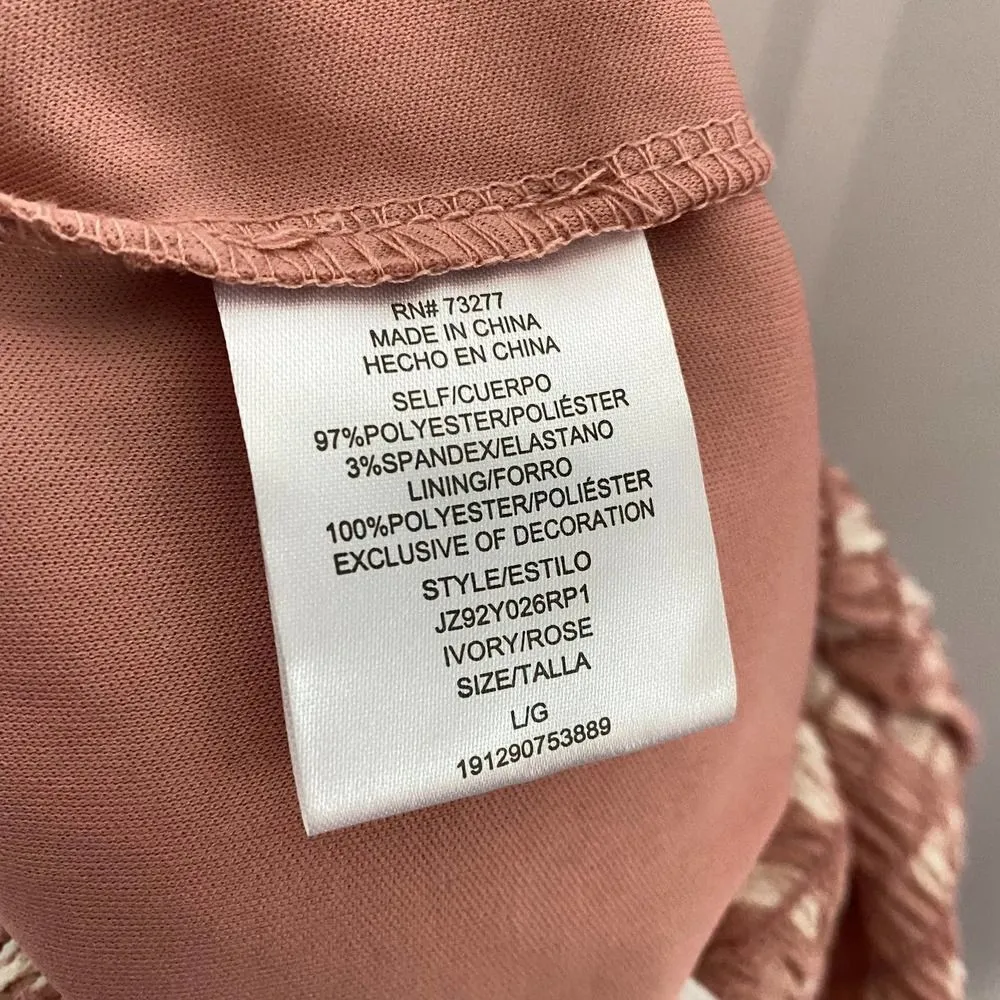 Candie's Smocked Sleeveless Polka Dot Halter Tie Jumpsuit Large Pink White New - Image 11