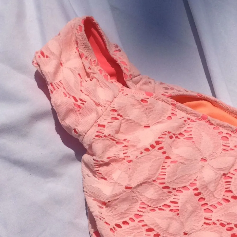 VS pink neon lace overlay sports bra XX - Image 3