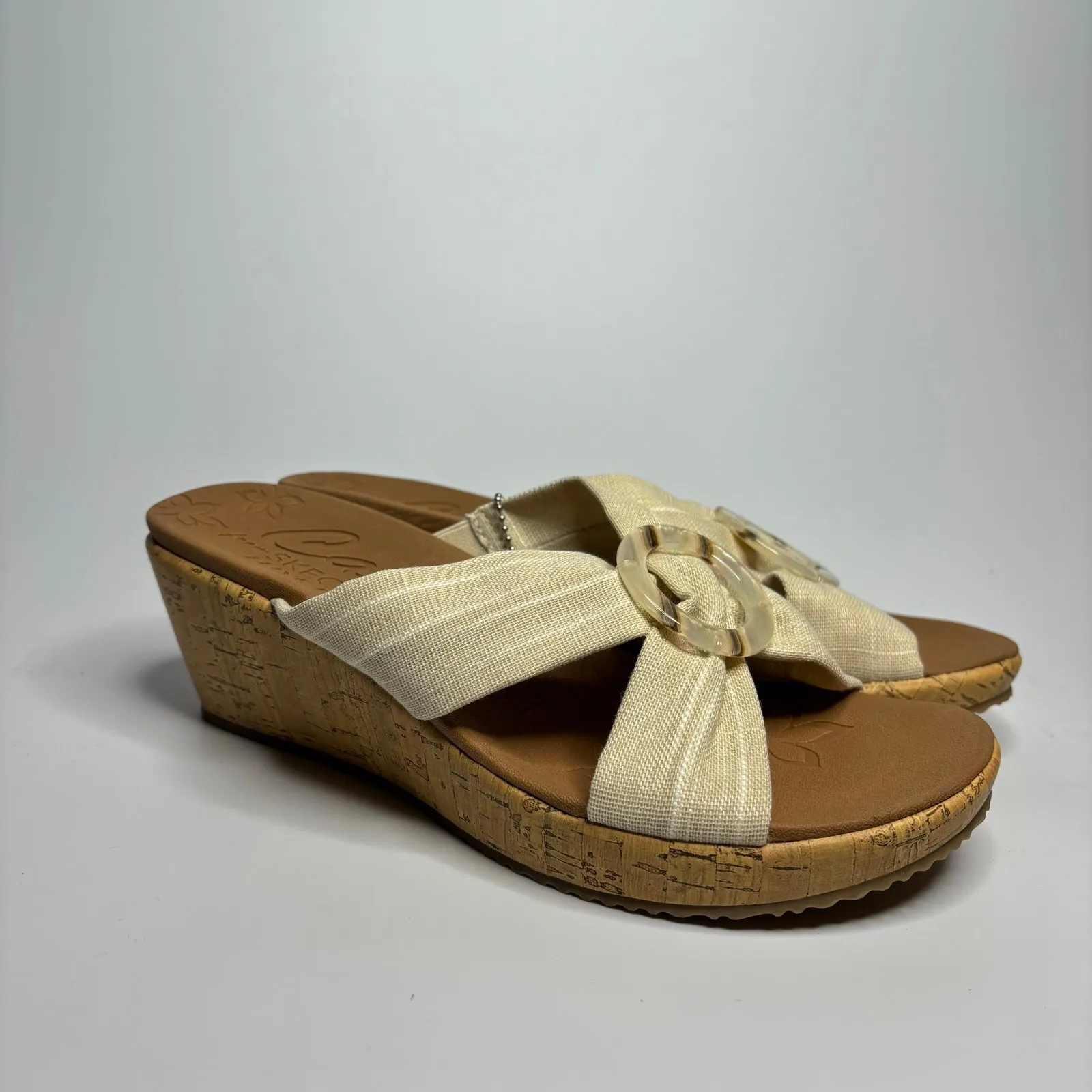 Skechers Cali Beverlee Sail Twist Wedge Heeled Sandal Natural - Image 2