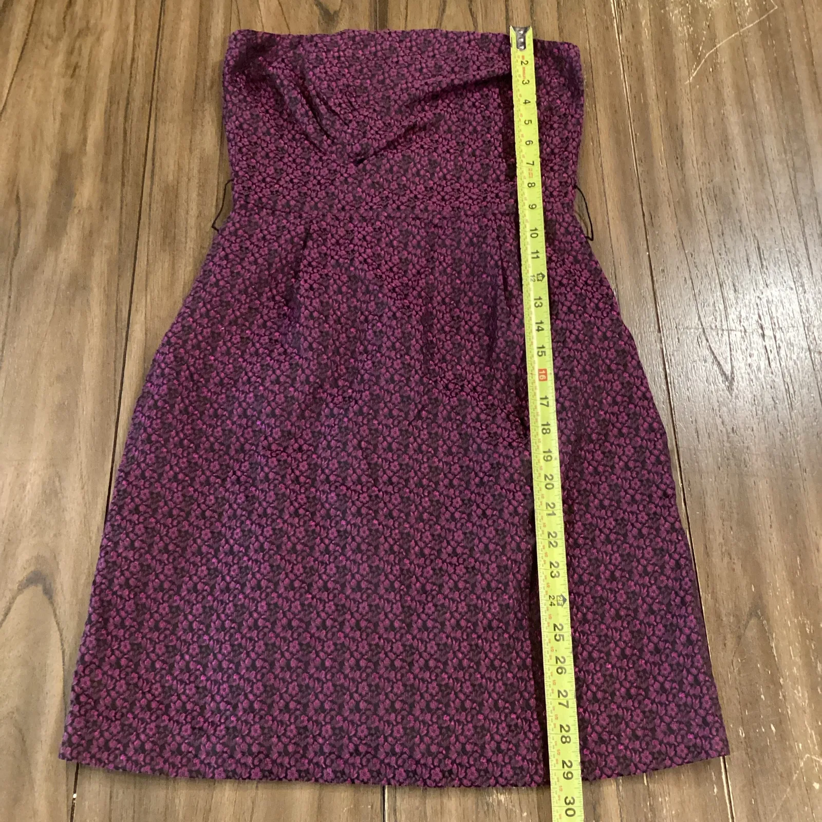 See by Chloé Strapless jacqua y2k Mini Dress Floral Purple Lined Size 4 - Image 4