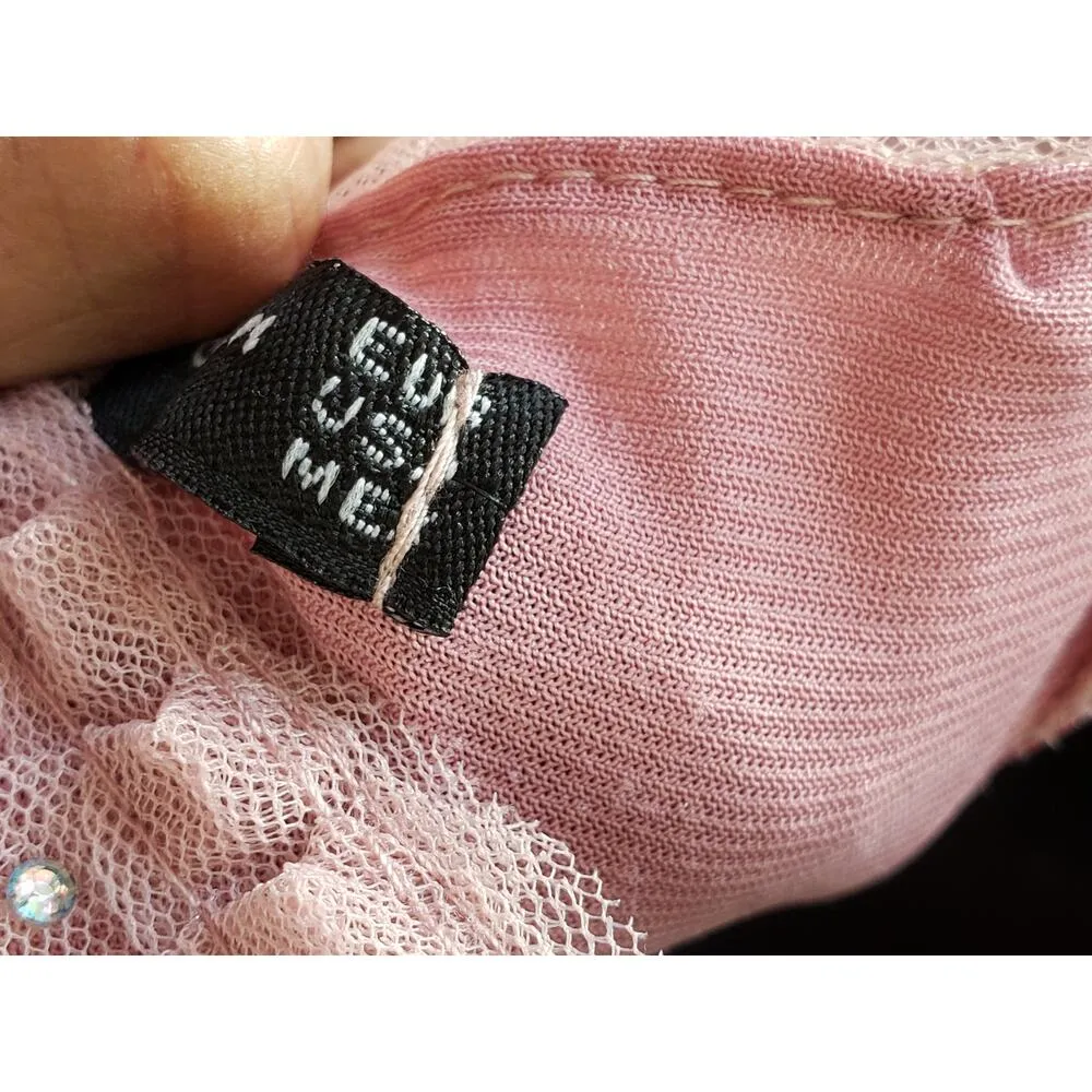 Woman Cocktail Dress Women Pink Lace Overlay Beaded Mini Halter Square Neck - Image 6