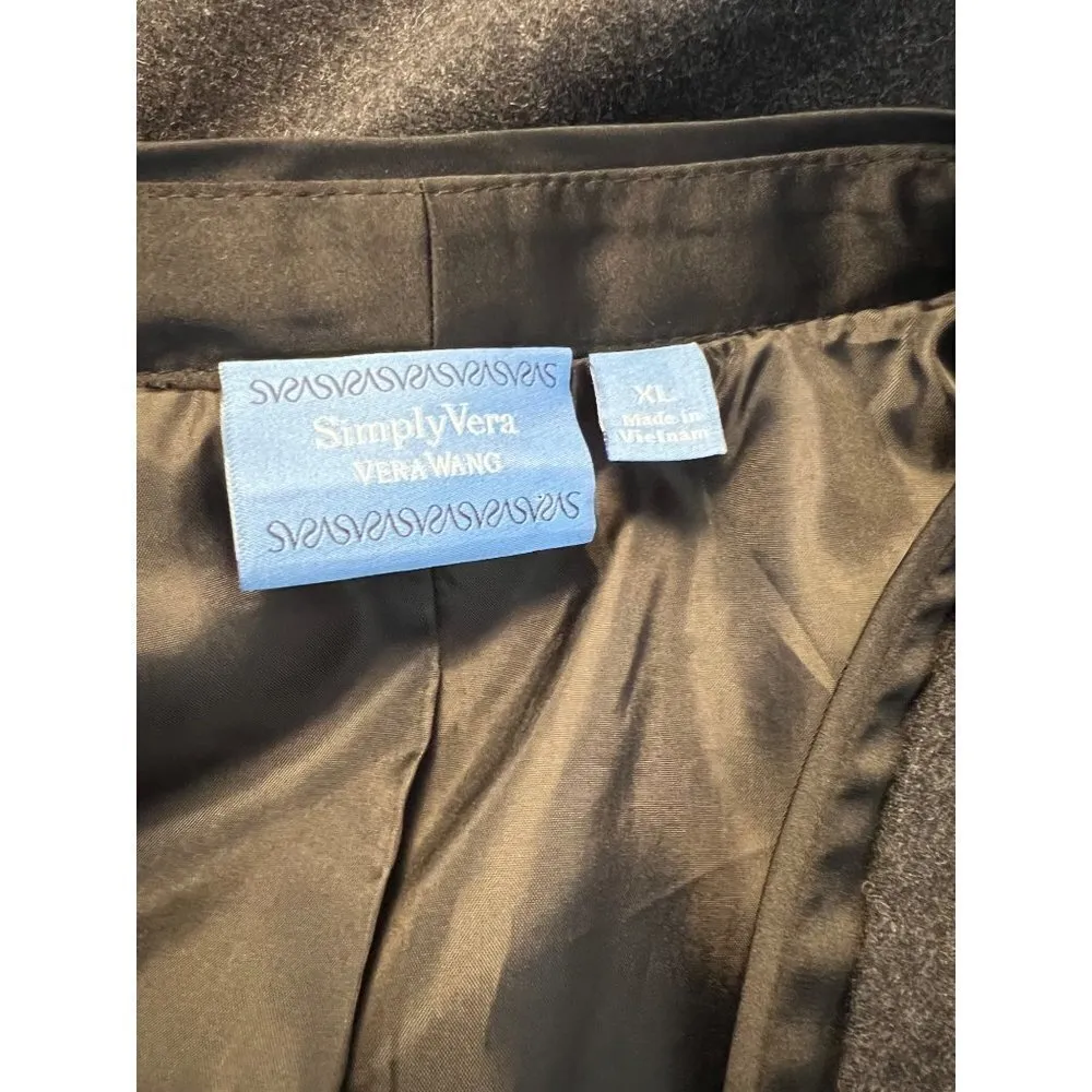 Simply Vera Vera Wang Charcoal / Black Wool Blend Blazer Women's XL - Image 4