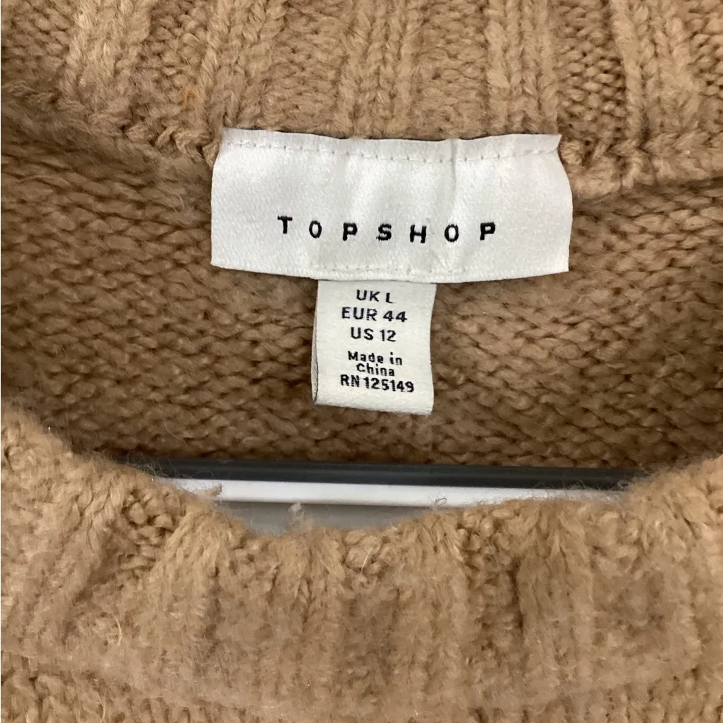 Topshop Tan Crew Neck Sweater - Image 2