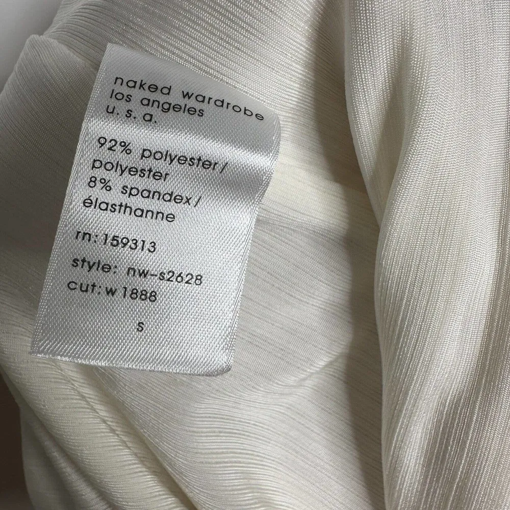 NWT Naked Wardrobe Stretchy The Tube Crop Top Women's Cream Size S - Image 4