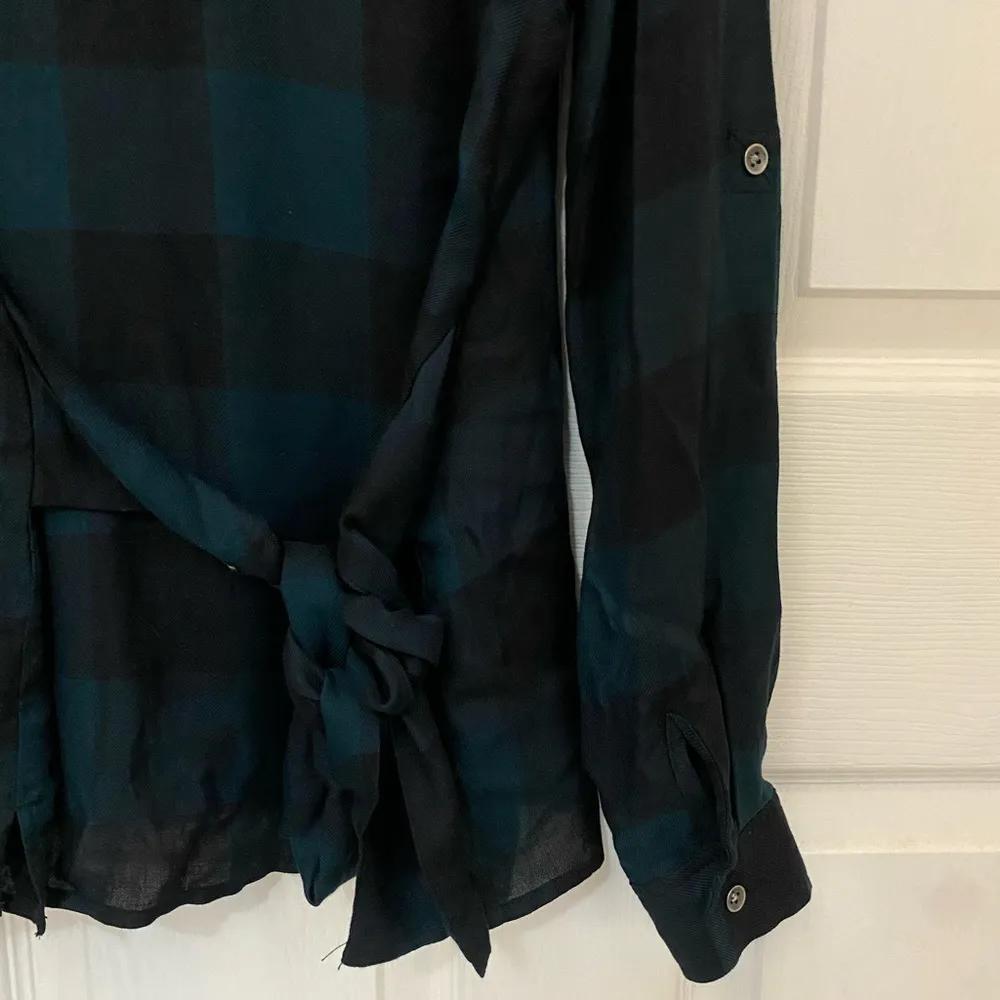 Rock & Republic Plaid Button Down with Waist Tie - Image 6