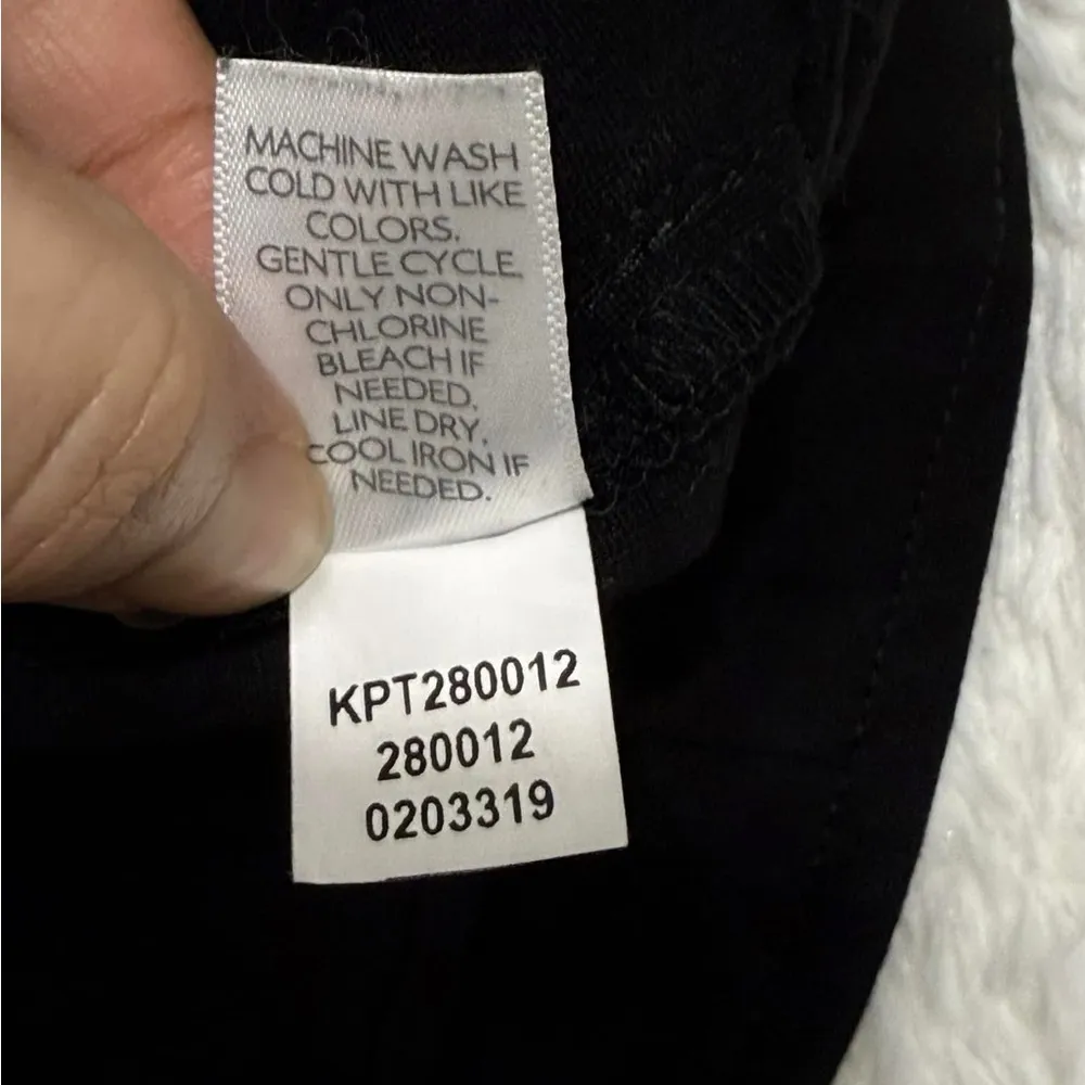 J. Jill Ponte Knit Leggings Black Pant Faux Leather Side Seam Pull On Size M P - Image 15