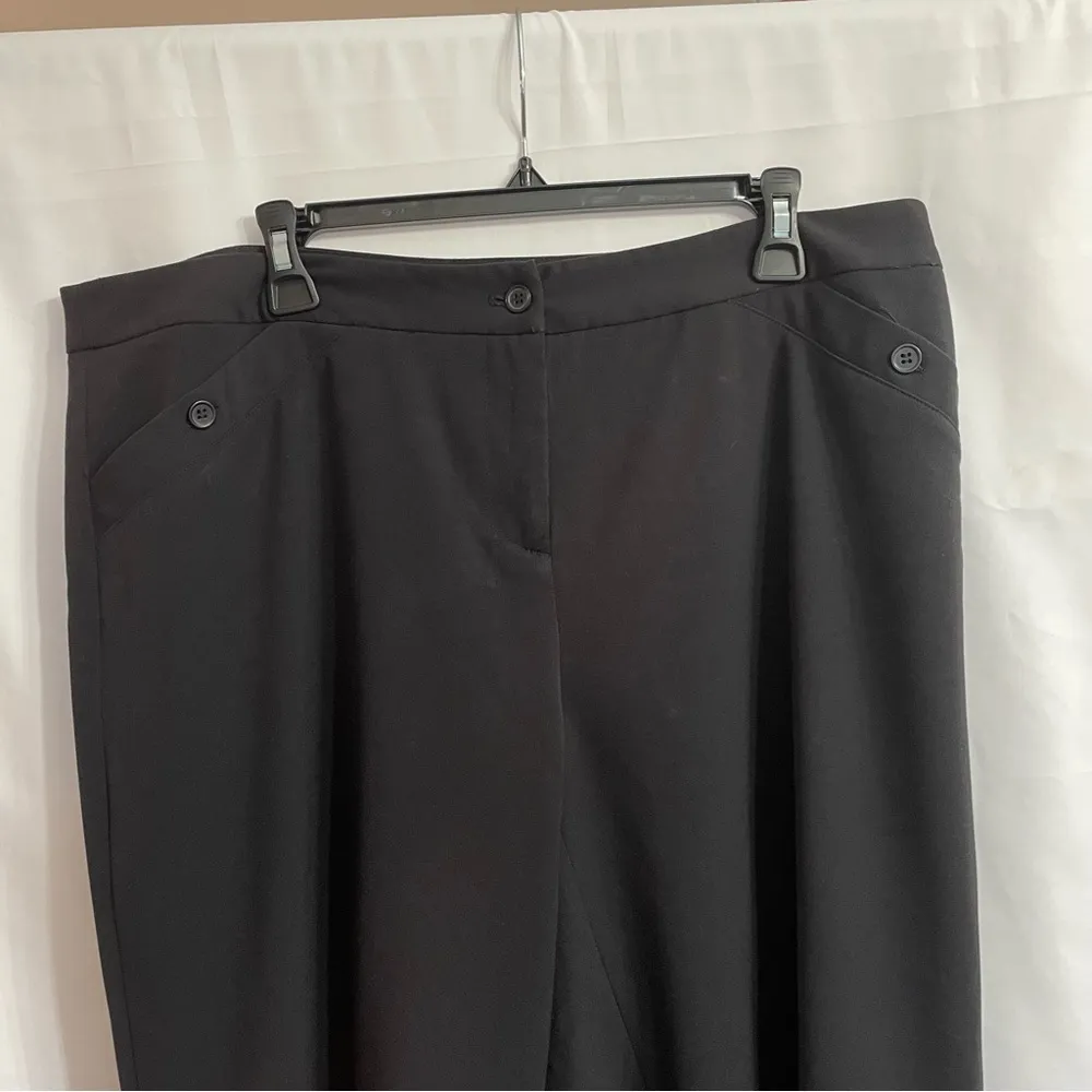 Lane Bryant 16 Average Black Trousers Flared Casual Minimalist Capsule Business - Image 2