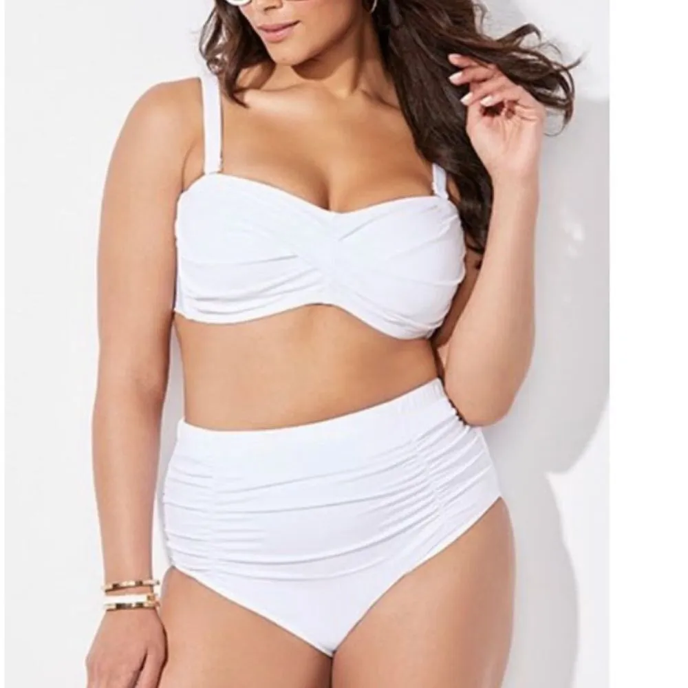 Swimsuits for All Valentine Ruched High Waisted Bikini Bottoms Size 16 - Image 2