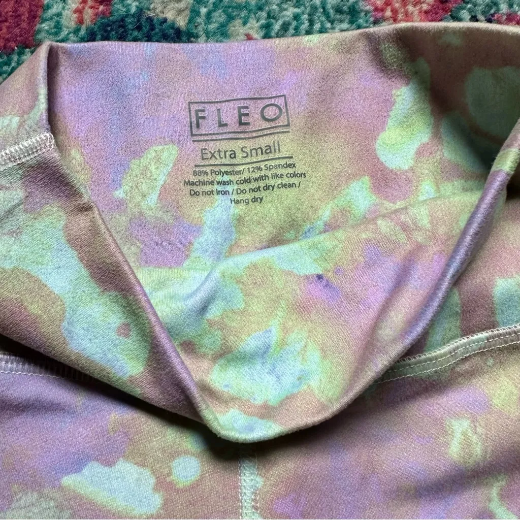 FLEO High Rise 6” Tie Dye Biker Shorts Pink Size XS - Image 5