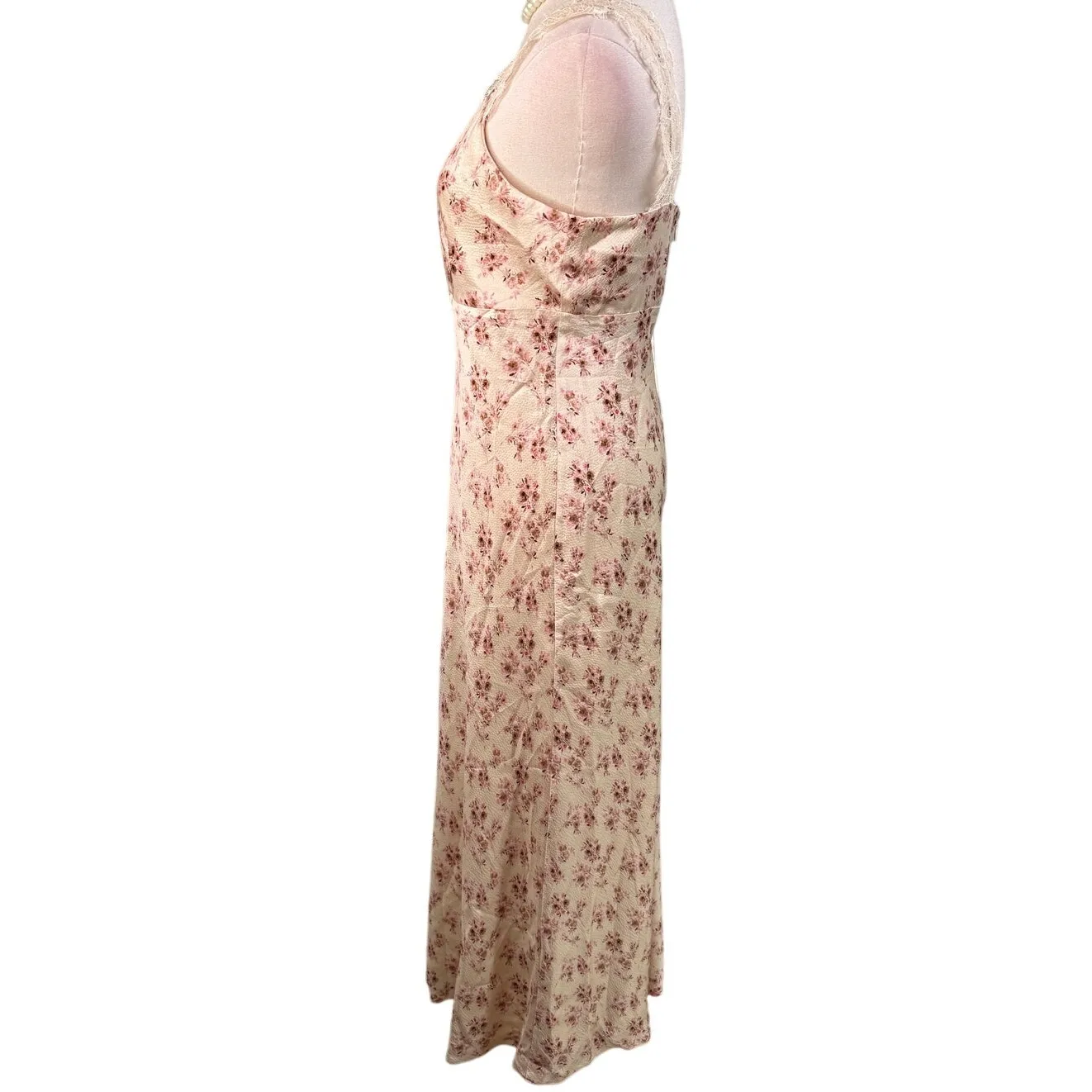 Cami NYC Rika Floral Hammered Silk Dress ivory pink size 6 - Image 9