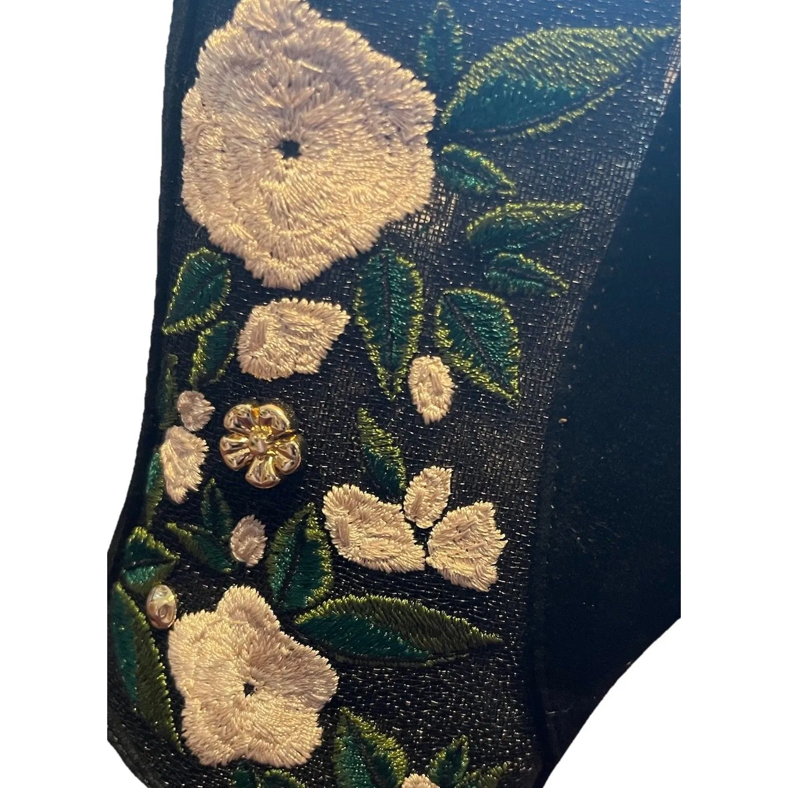 Karl Lagerfeld Paris Embellished Embroidered Black Mesh Sling Back Peep Toe Heel - Image 4