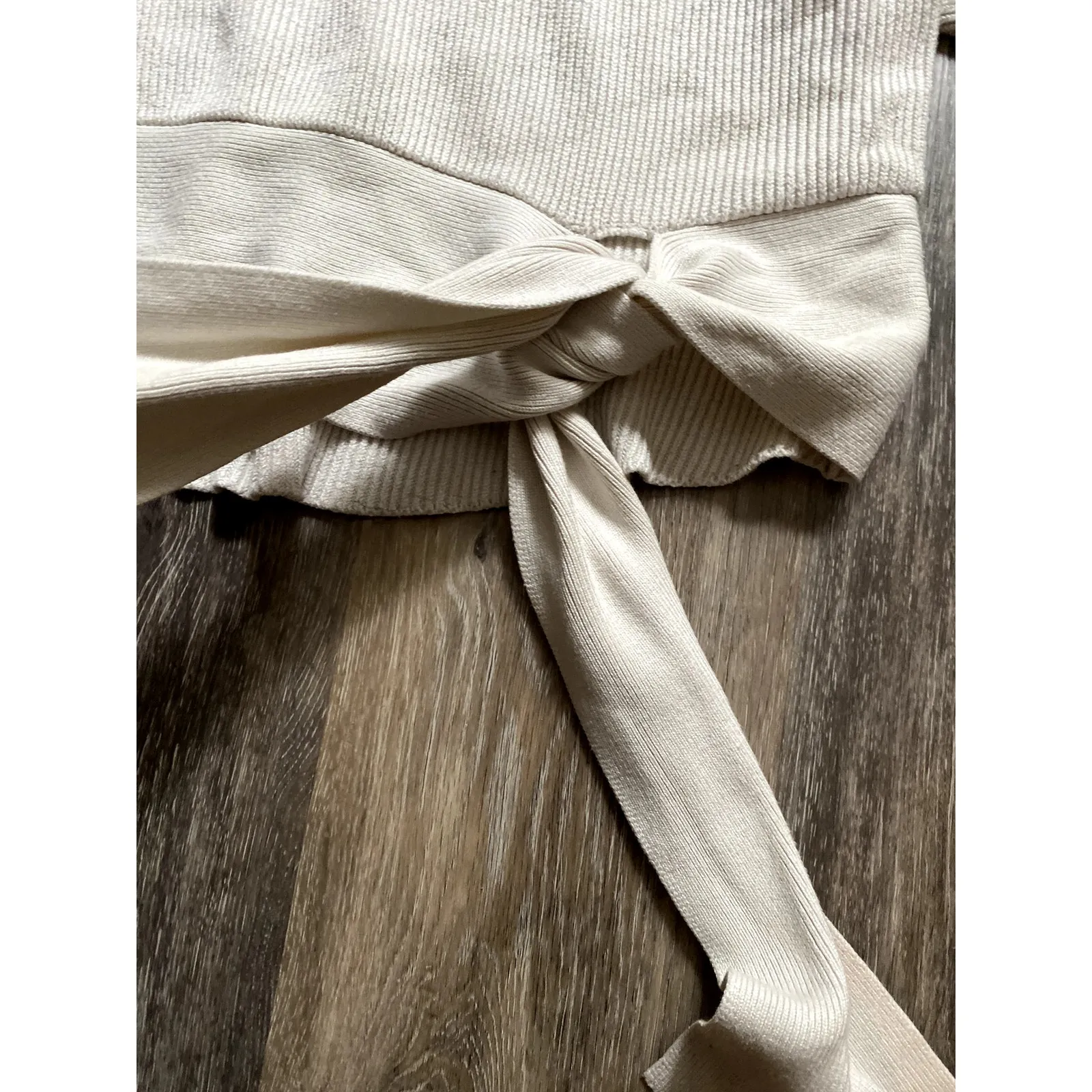 Zara‎ Chunky Knit Cream Turtleneck Crop Sweater Small 90s Retro Heritage Preppy - Image 4