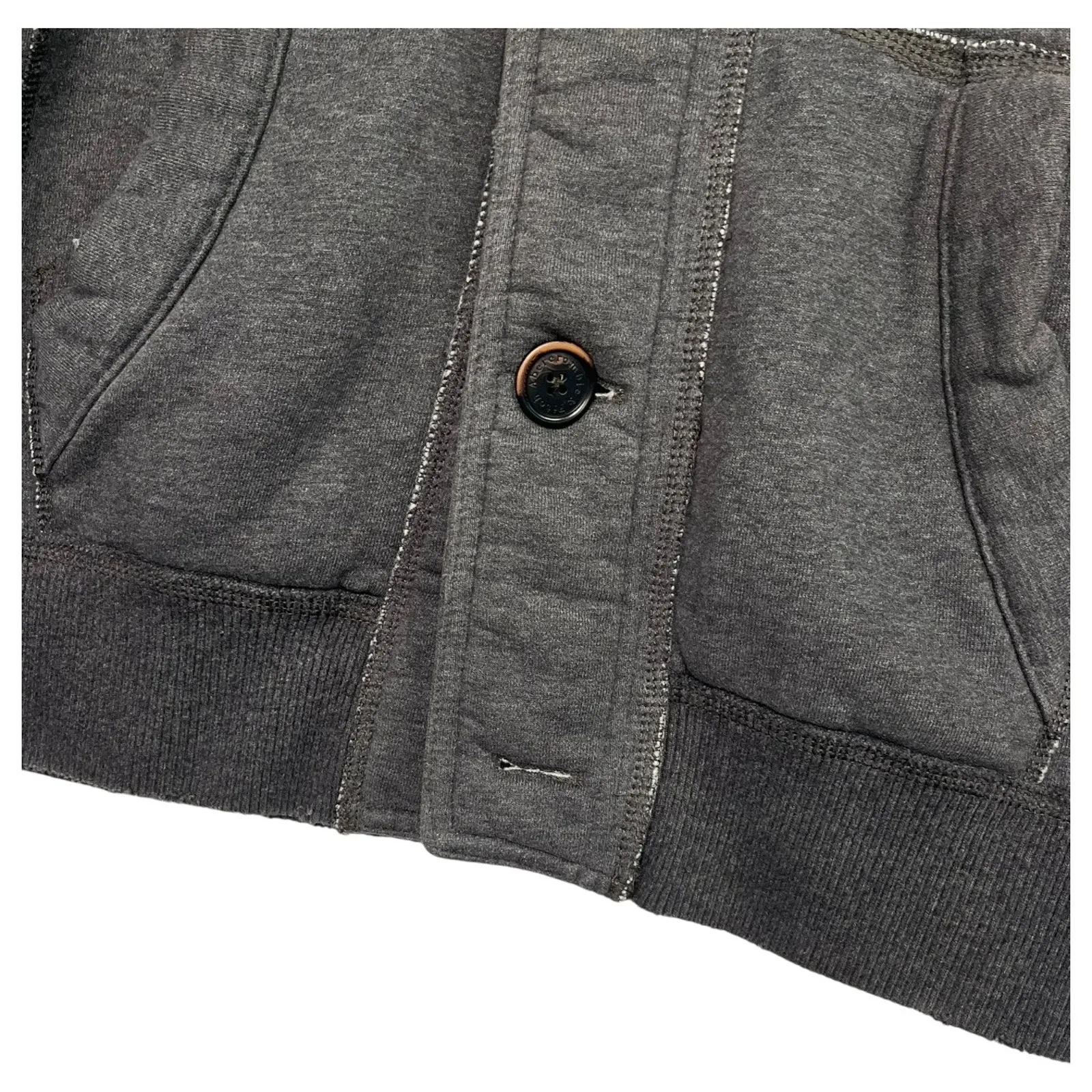 Abercrombie Fitch Hoodie Womens Small Button Up Muscle Sweatshirt Jacket Retro - Image 4