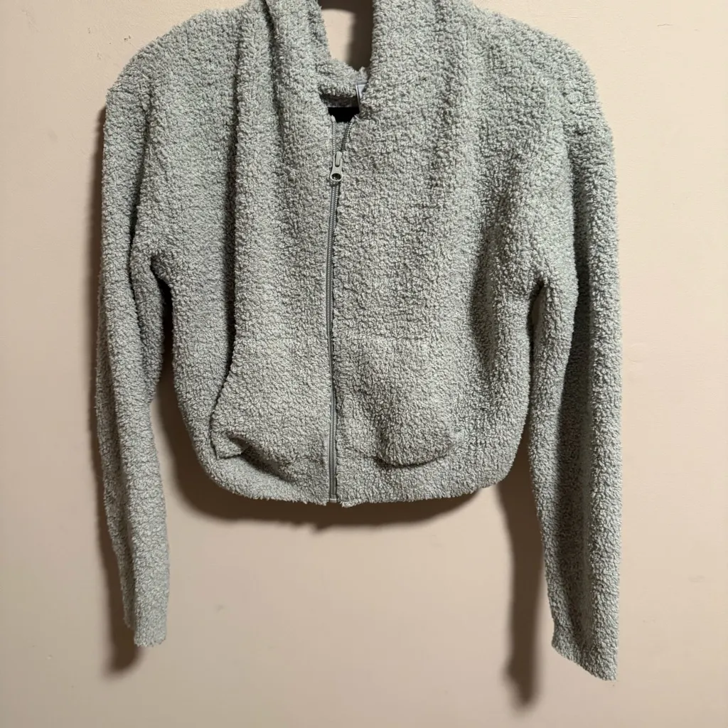 SKIMS Cozy Knit Lounge Set Shorts Crop Zip Up Hoodie- Size Small Medium - Image 3