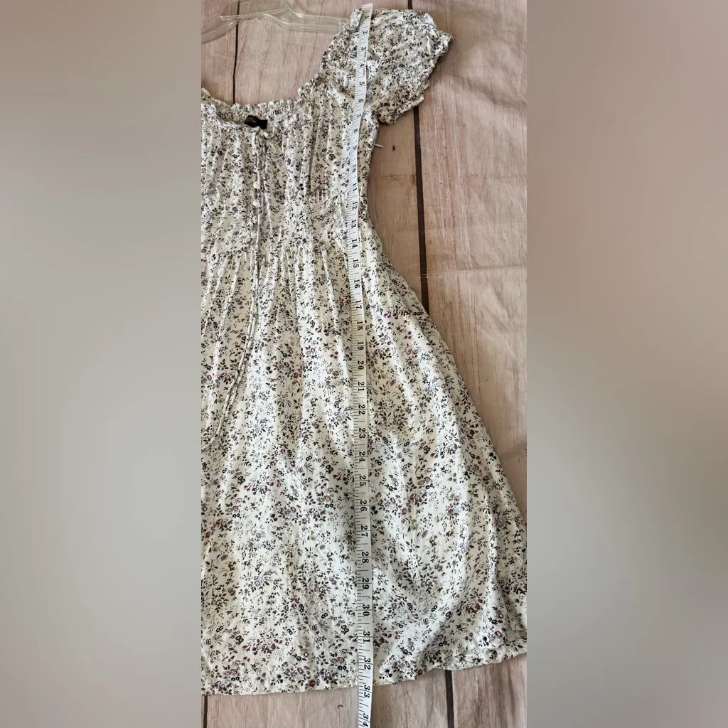 J.Crew Puff Sleeve White Floral Mini Dress Size 2 Pockets Festival Girlhoodcore - Image 8