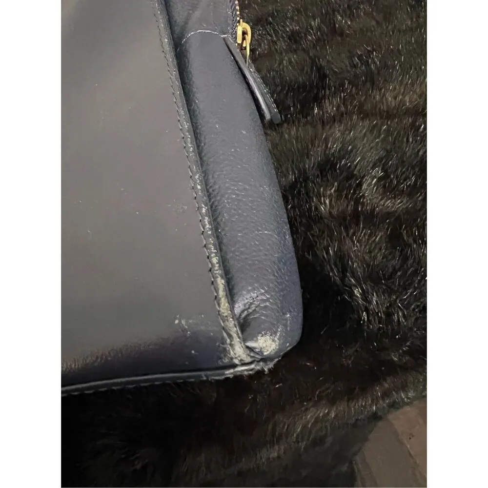 RADLEY LONDON "Millbank" Ink Blue Leather Zip Zip Shoulder Tote Bag - Image 12