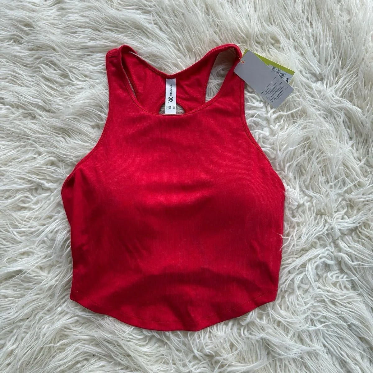 All In Motion Rib Racerback Crop Tank Top Red Size XXL - Image 2