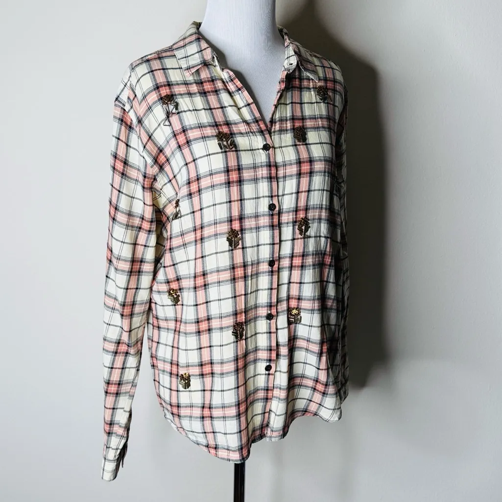 Scotch & Soda Plaid Embellished Button Down - Image 2