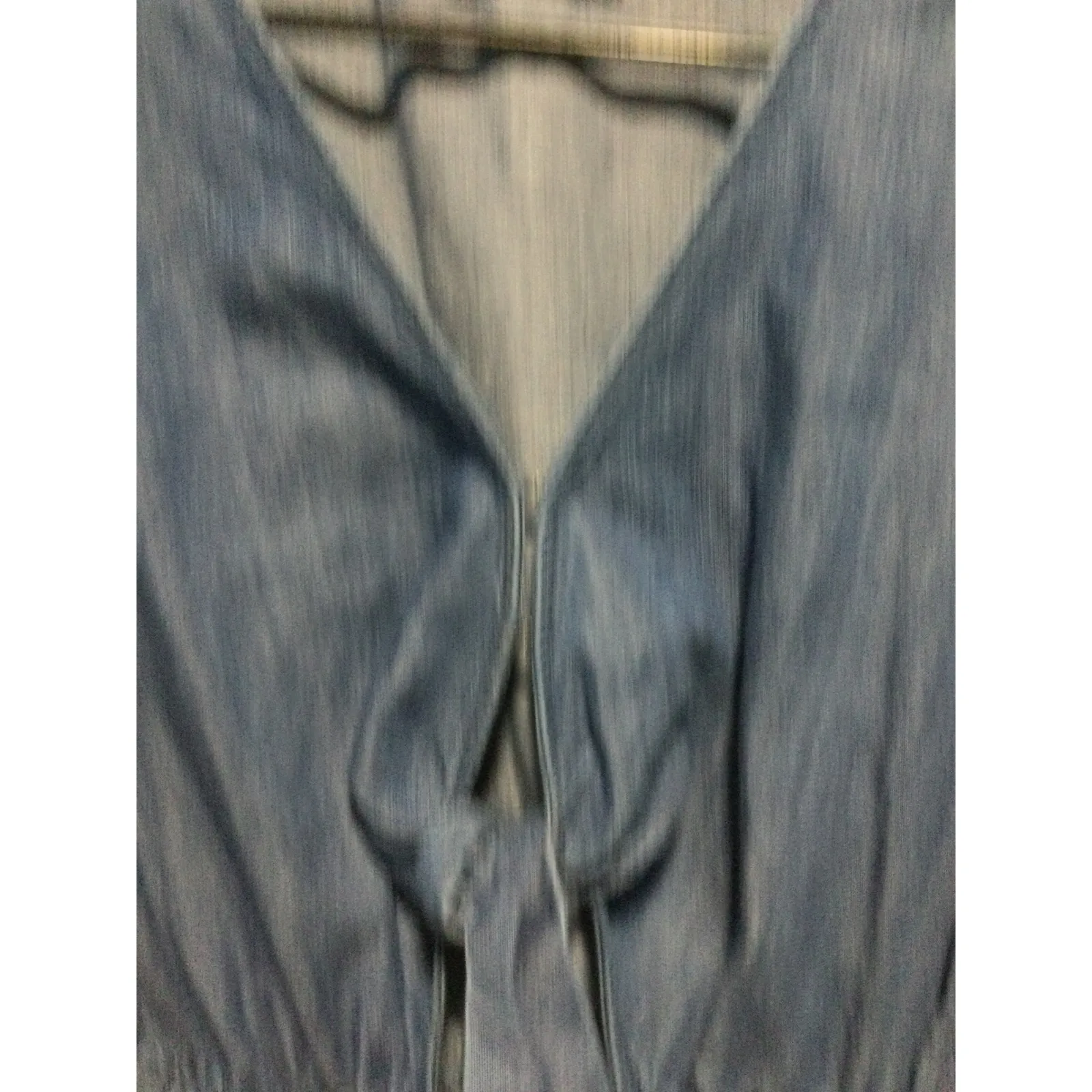 Abercrombie &‎ Fitch Women's XS Denim Romper Tie Front V Neck Short Sleeve - Image 2