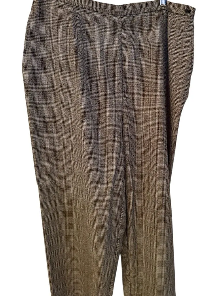 Coldwater Creek Women’s Brown Checkered Dress Pants 1X - Image 1
