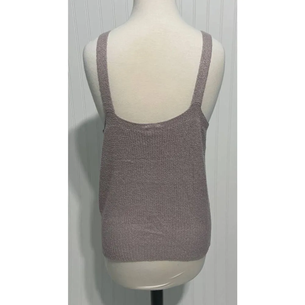 Joie‎ Soft Knit Sweater Tank Top Sleeveless V Neck Top Purple XL Extra Large - Image 8