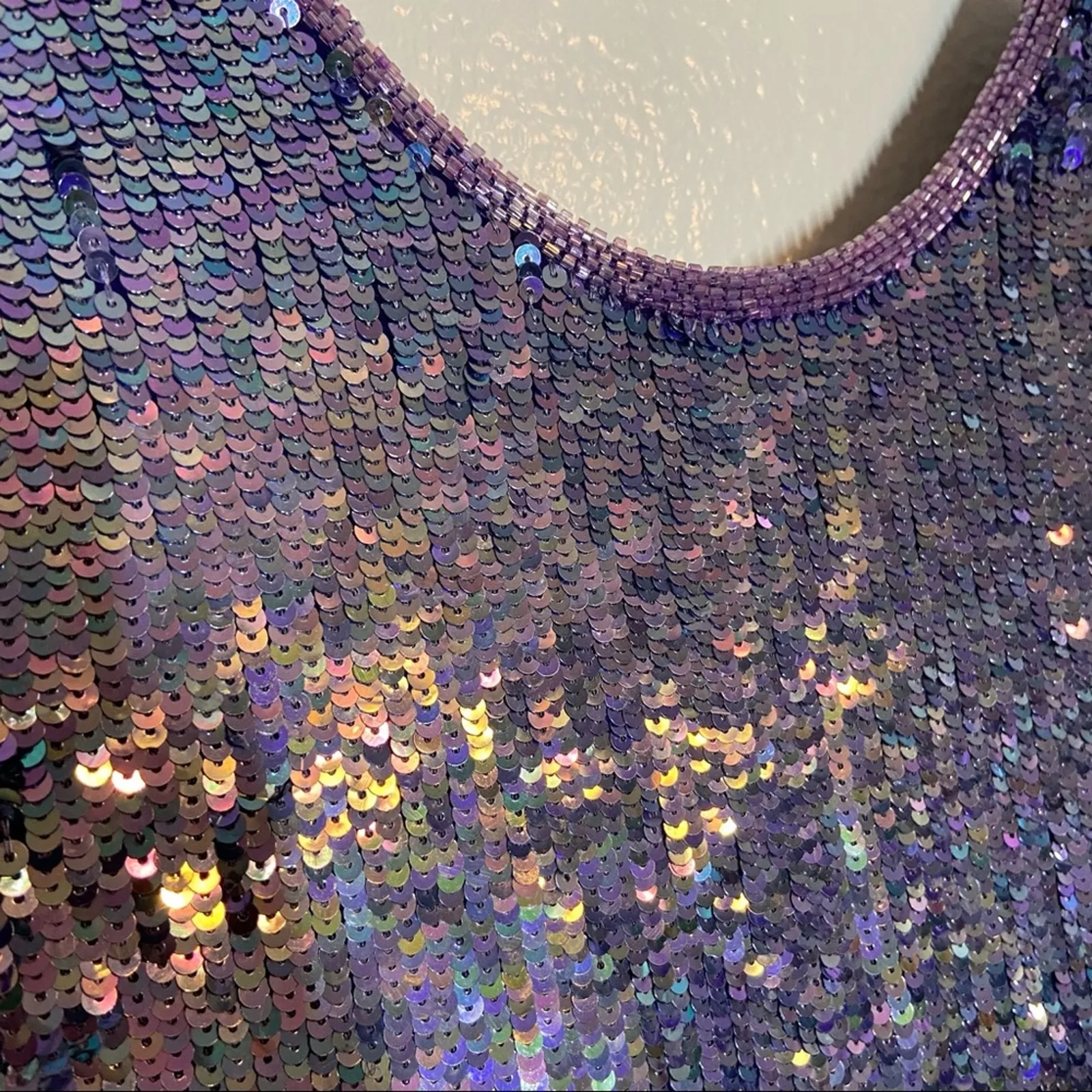 Vintage Naeem khan riazee Dress sequin New Years purple silver Small - Image 3