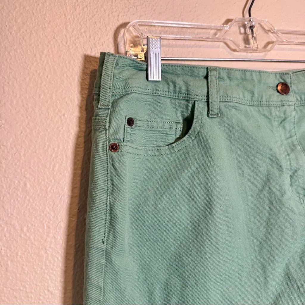 Boden Green Denim Mini Skirt Womens 14 Casual Fall Preppy A Line Classic - Image 9