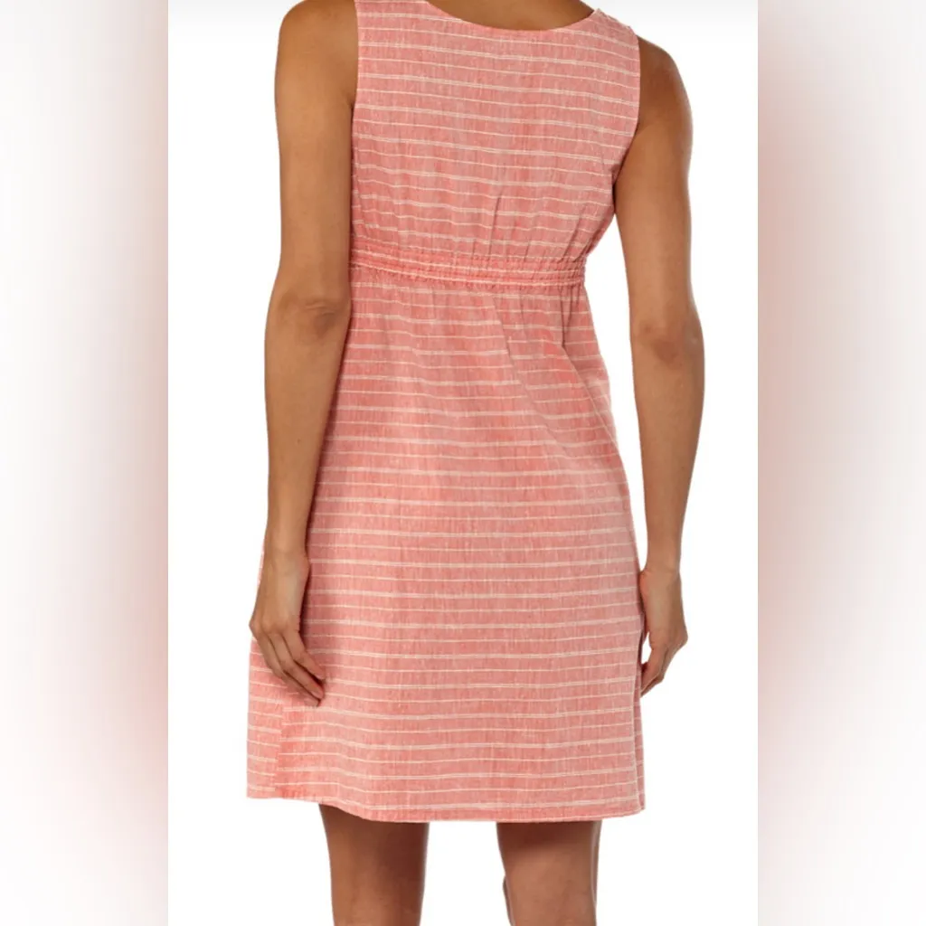 Patagonia Island hemp crossover Striped coral  Sleeveless Dress - Image 3