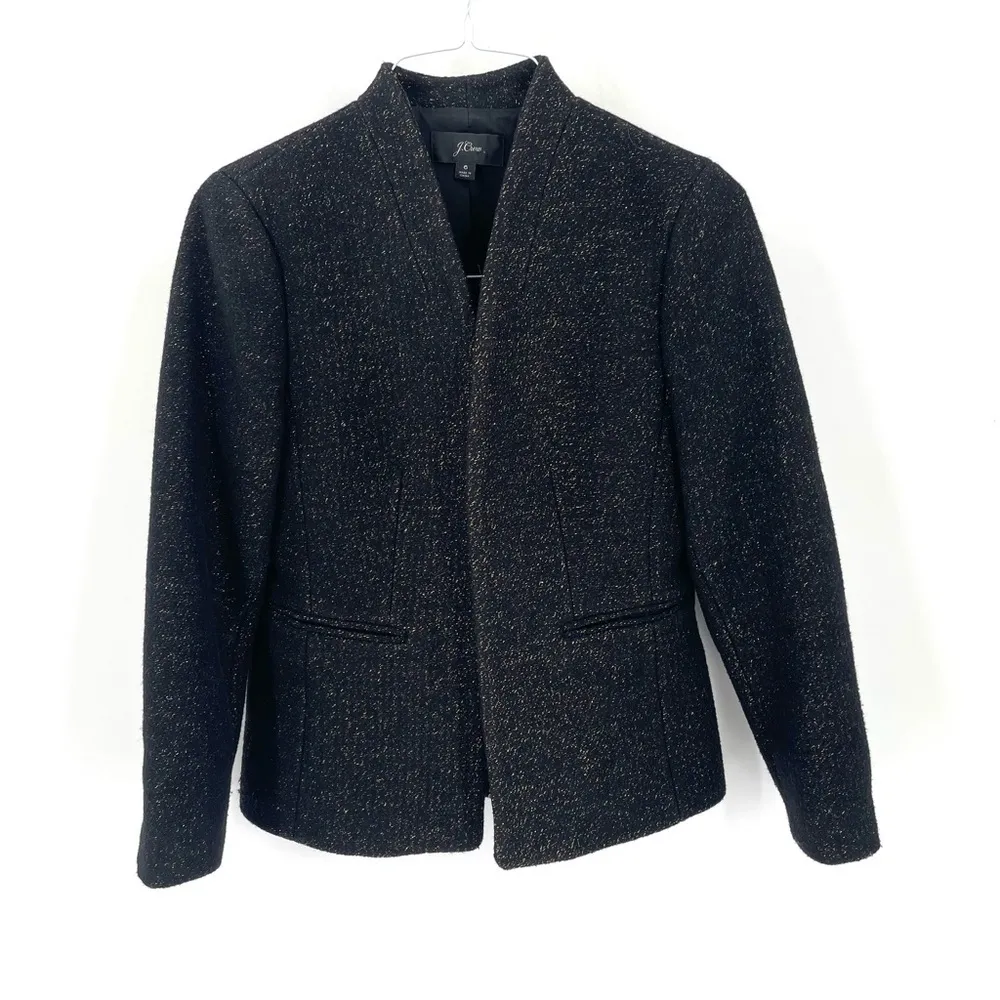 J.Crew Going Out Tinsel Tweed Blazer Black Lurex - Image 7