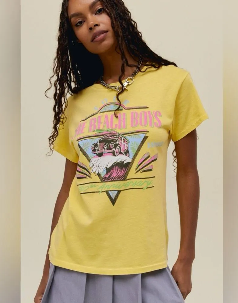 DAYDREAMER The Beach Boys 30th Anniversary Tour Tee in Yellow Bloom Size XS NWT - Image 2