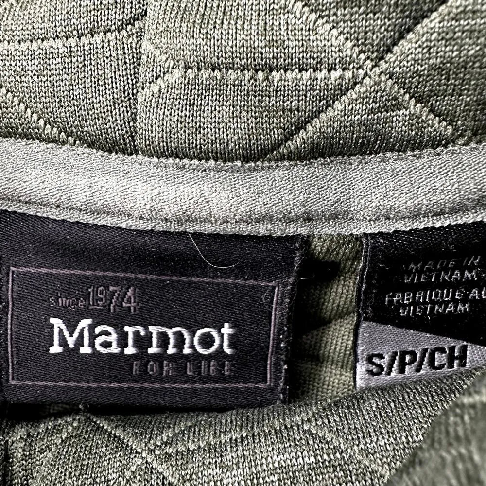 Marmot Annie Sweatshirt Quilted Cowl Neck Pockets Activewear Pullover Green S - Image 3